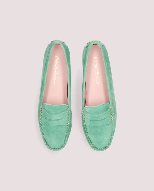 JOSEPHINE GREEN SUEDE LOAFERS