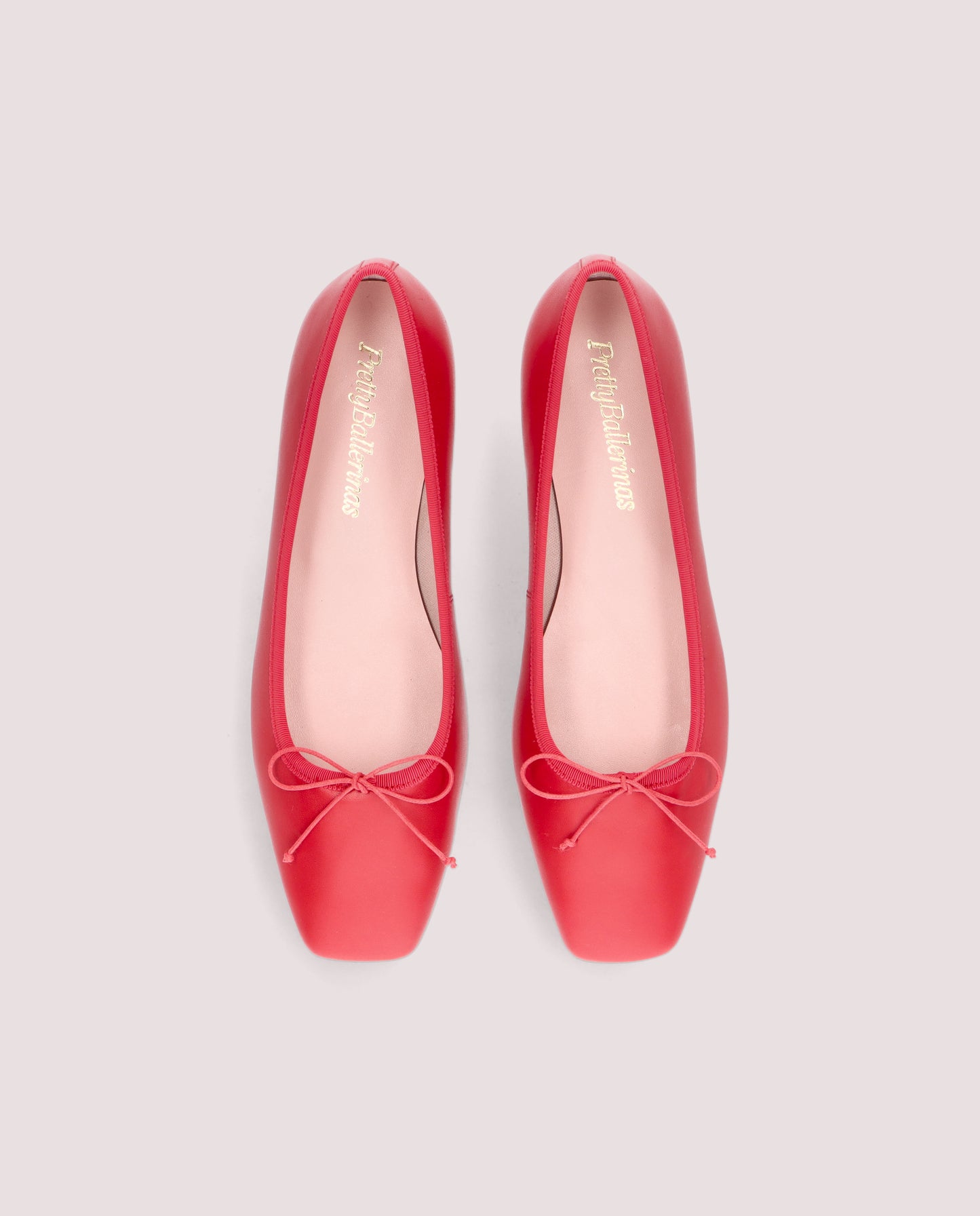 CAMILLE RED LEATHER BALLET FLATS