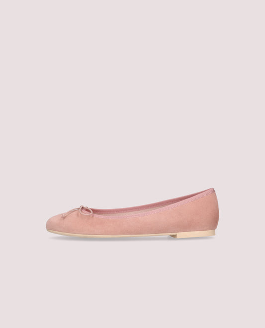 NICOLE BLUSH SUEDE BALLET FLATS
