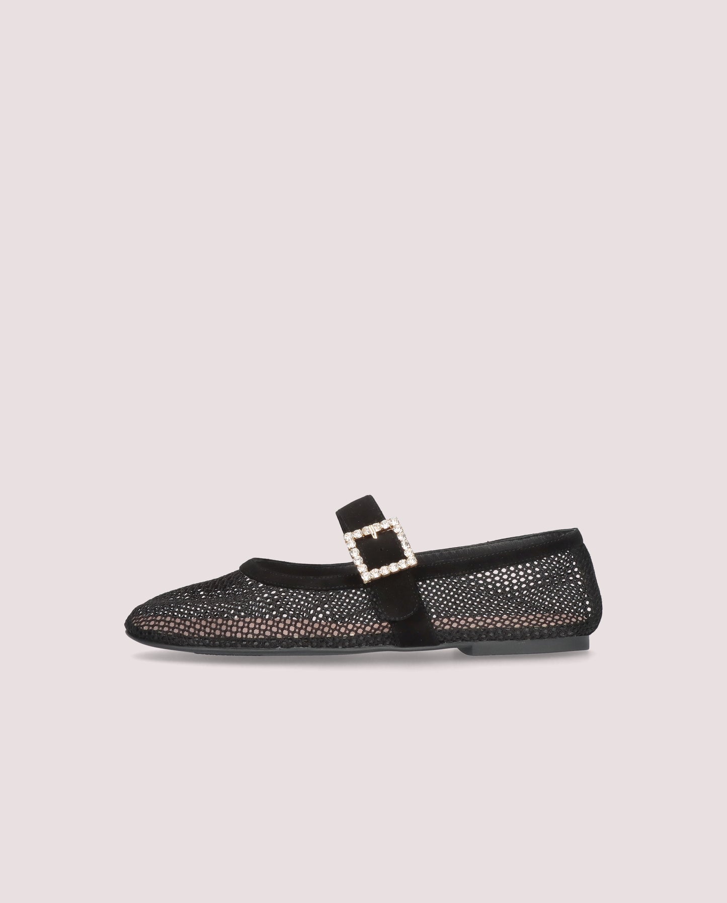 FAYE BLACK MESH BALLET FLATS