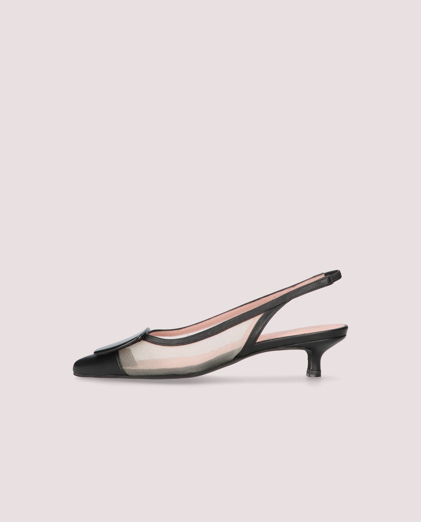 KENDALL COTON BLACK KITTEN HEELS