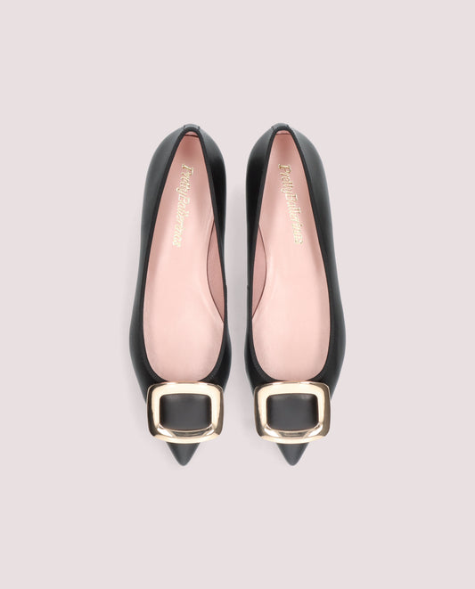 ELLA COTON BLACK BALLET FLATS