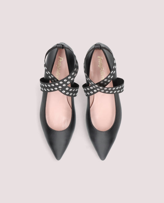 KENDALL COTON BLACK HEELS