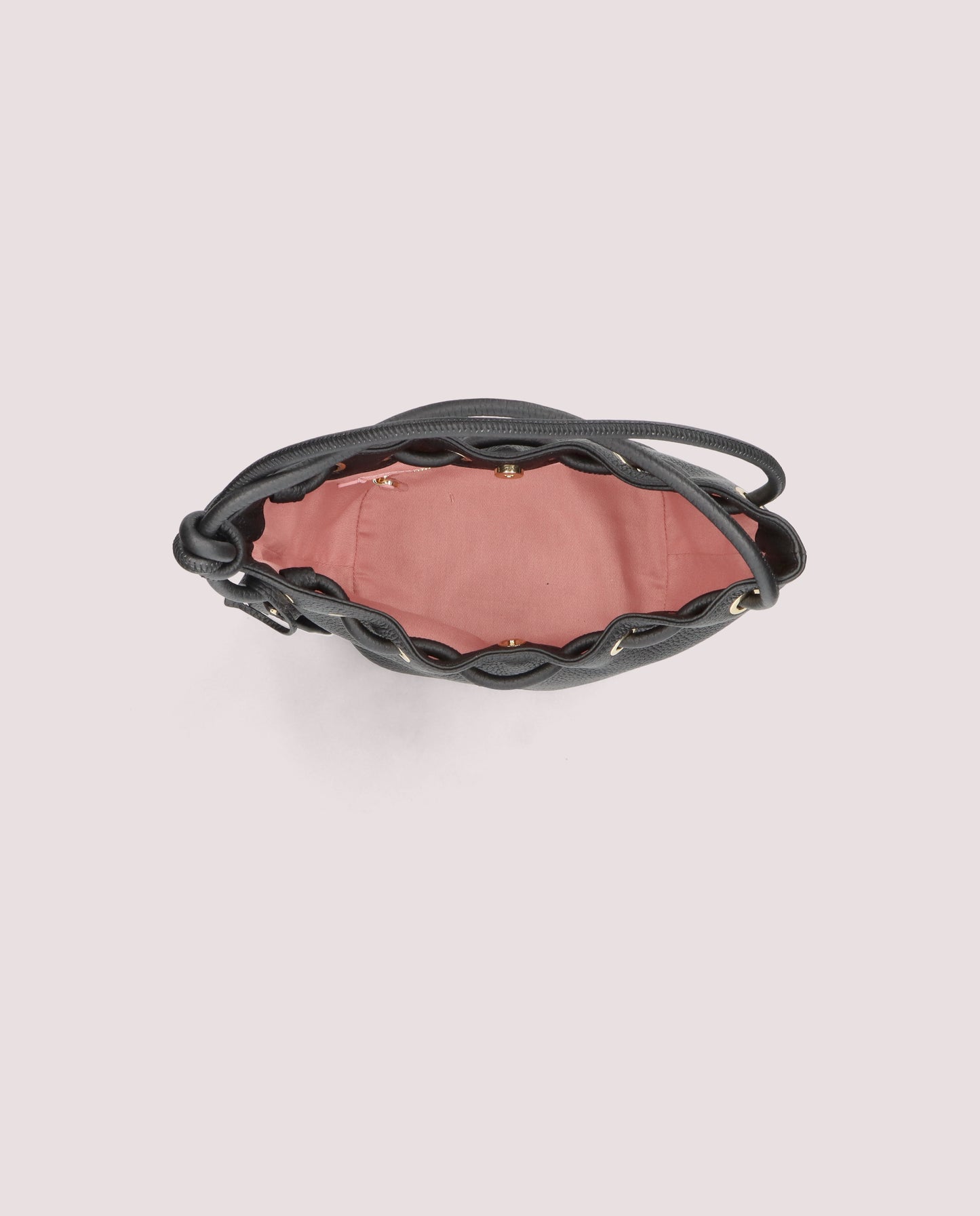 GRAINY LEATHER BLACK HANDBAG