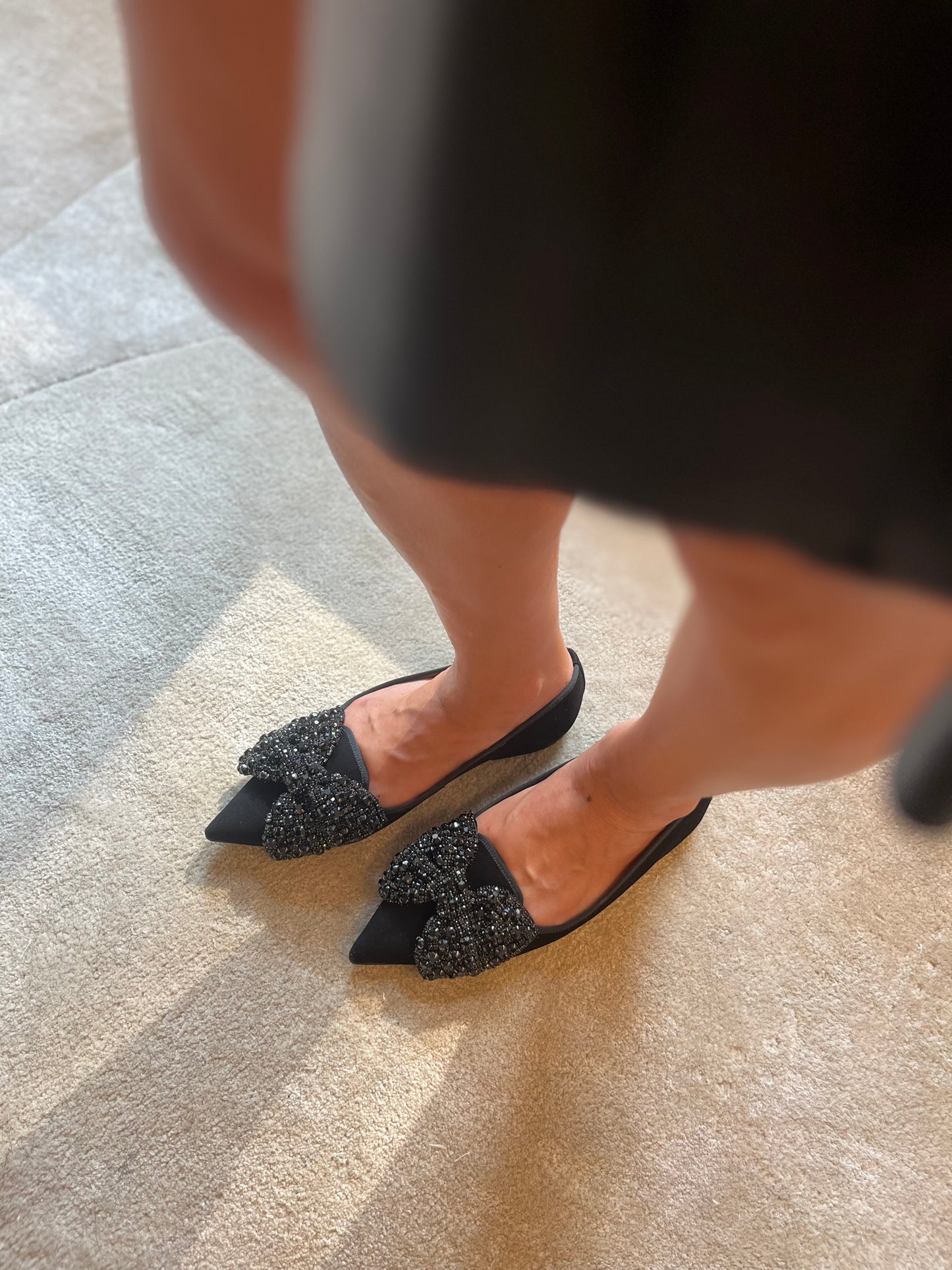 CLEMENTINE ANGELIS BLACK BALLET FLATS