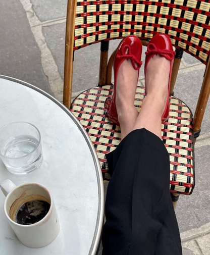 JOANNA RED PATENT BALLET FLATS