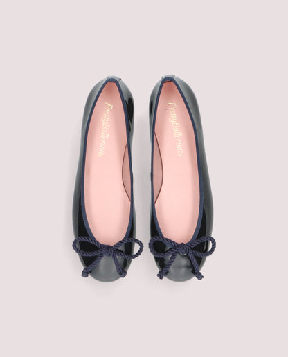 ROSARIO NAVY PATENT BALLET FLATS