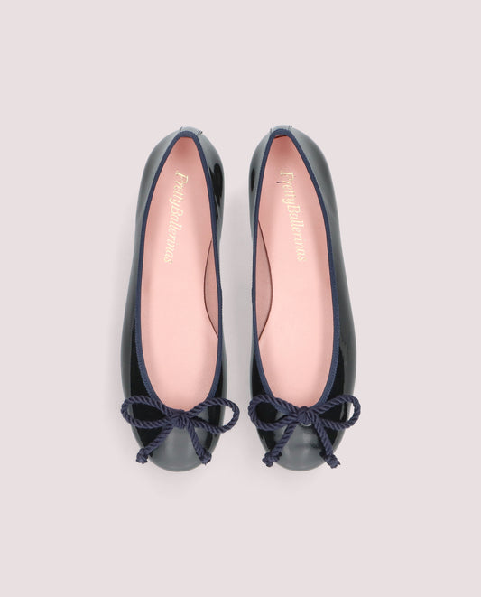 ROSARIO NAVY PATENT BALLET FLATS