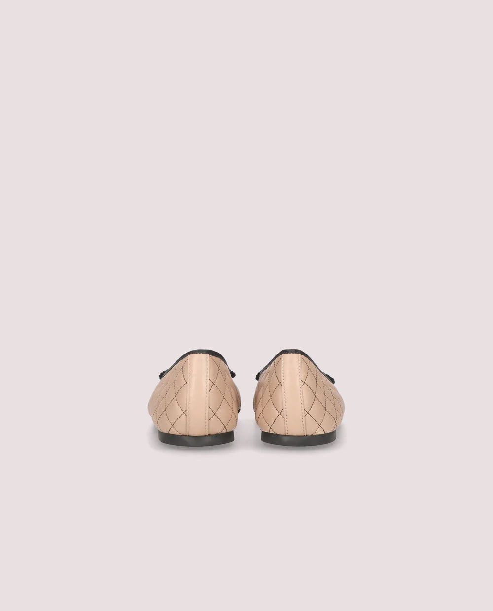ROSARIO QUILTED BEIGE BALLET FLATS