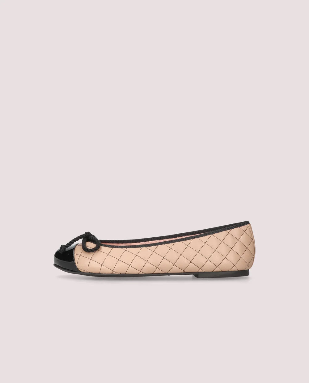 ROSARIO QUILTED BEIGE BALLET FLATS