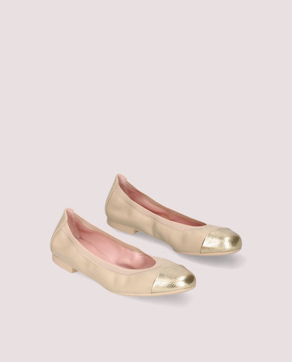 SHIRLEY LUMINA GOLDEN BALLET FLATS