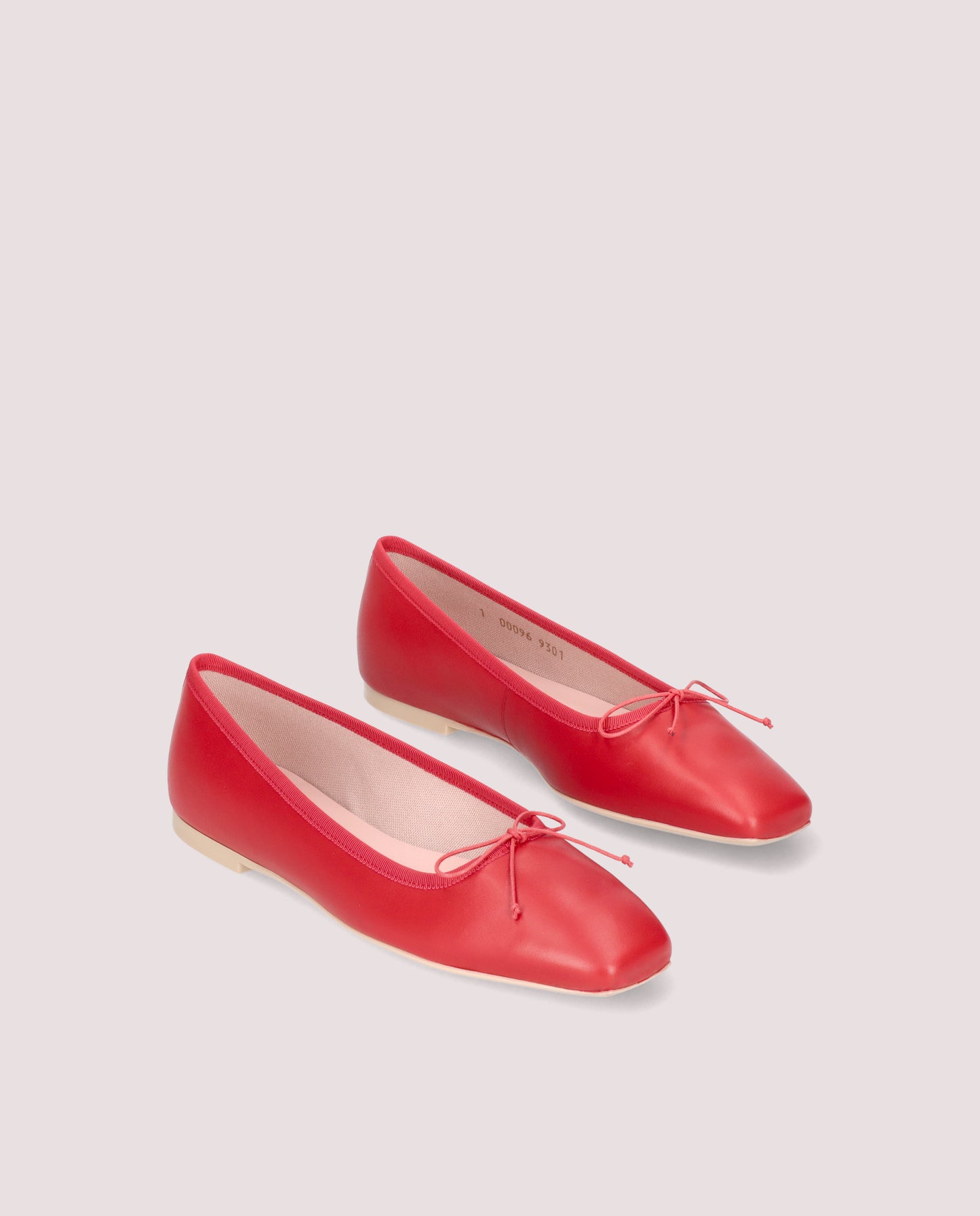 CAMILLE RED LEATHER BALLET FLATS