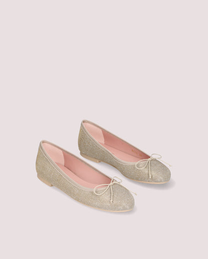 NICOLE GALASSIA SILVER BALLET FLATS