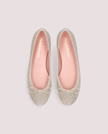 NICOLE GALASSIA SILVER BALLET FLATS