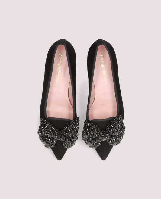 KENDALL ANGELIS BLACK KITTEN HEELS