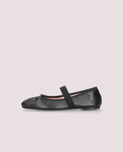 CAMILE COTON BLACK BALLET FLATS