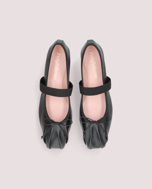 CAMILE COTON BLACK BALLET FLATS