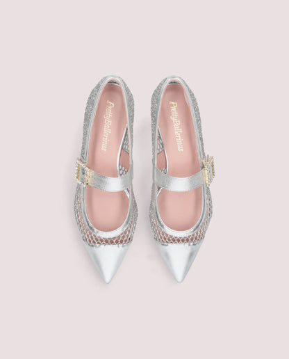 ELLA RHEA SILVER BALLET FLATS