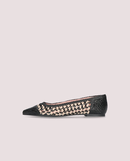 ELLA CHESS WOVEN BALLET FLATS