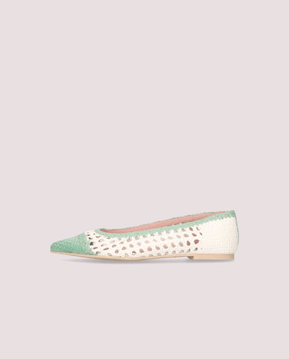ELLA CHESS BIANCO BALLET FLATS