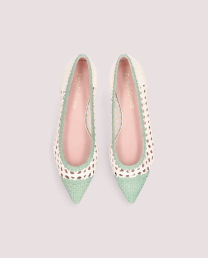 ELLA CHESS BIANCO BALLET FLATS