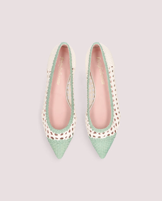 ELLA CHESS BIANCO BALLET FLATS