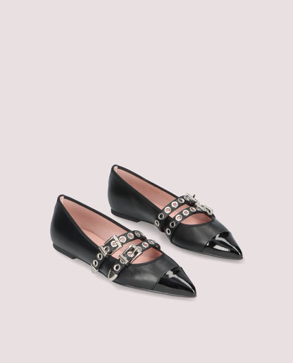ELLA SHADE BLACK BALLET FLATS