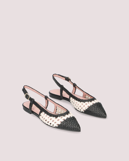 ELLA CHESS NEGRO-BIANCO BALLET FLATS