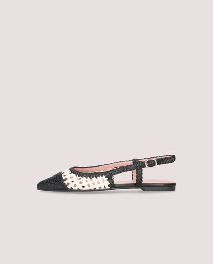 ELLA CHESS NEGRO-BIANCO BALLET FLATS