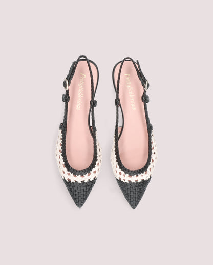 ELLA CHESS NEGRO-BIANCO BALLET FLATS