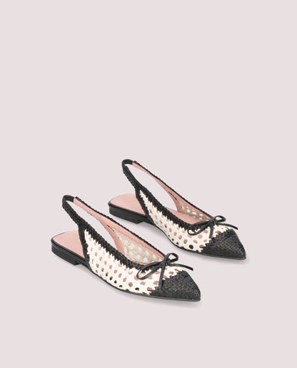 YVETTE CHESS BLACK BALLET FLATS