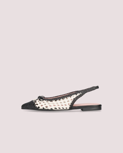 YVETTE CHESS BLACK BALLET FLATS