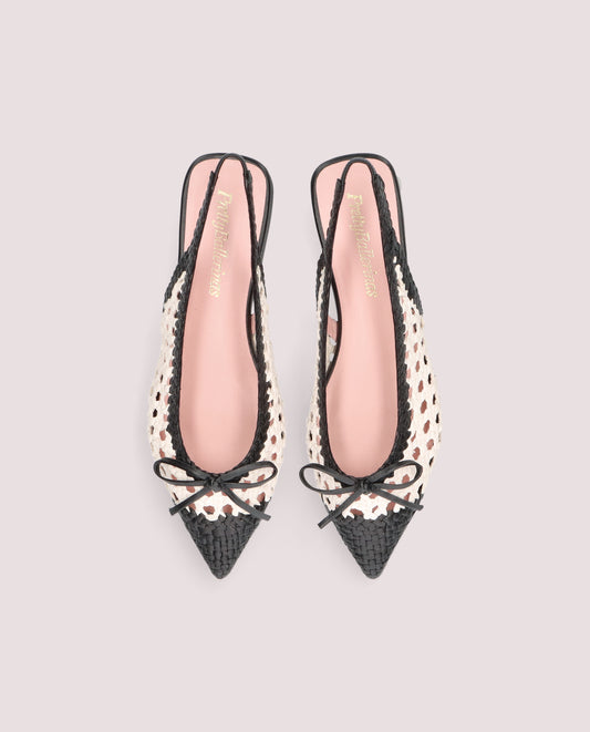 YVETTE CHESS BLACK BALLET FLATS