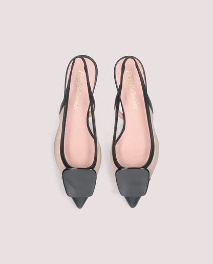 KENDALL COTON BLACK KITTEN HEELS