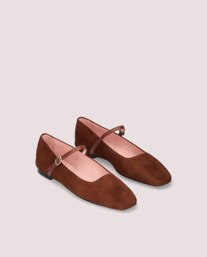 CAMILLE ANGELIS BROWN BALLET FLATS