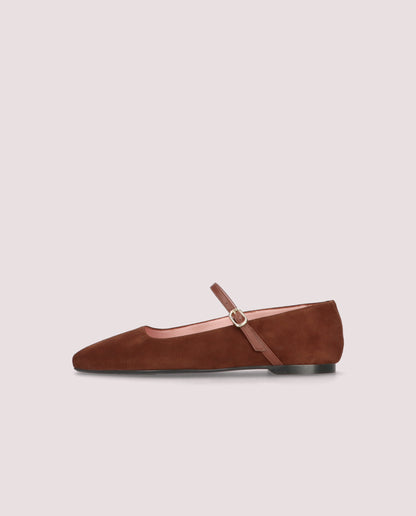 CAMILLE ANGELIS BROWN BALLET FLATS