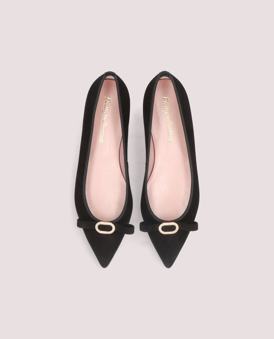 ELLA ANGELIS BLACK BALLET FLATS