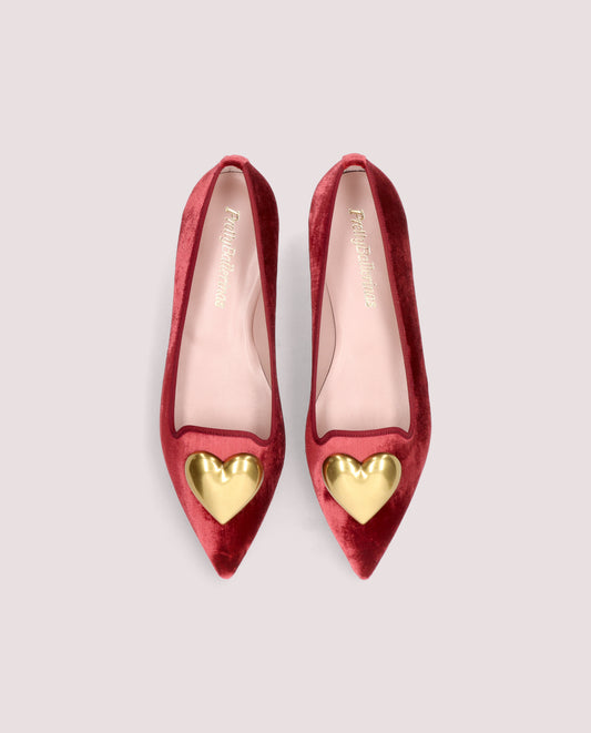 ELLA AFRODITE-DO BURGUNDY BALLET FLATS