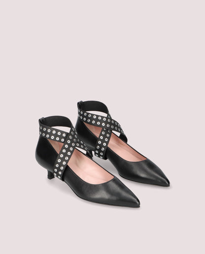 KENDALL COTON BLACK HEELS