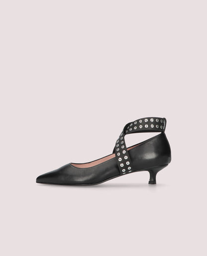 KENDALL COTON BLACK HEELS