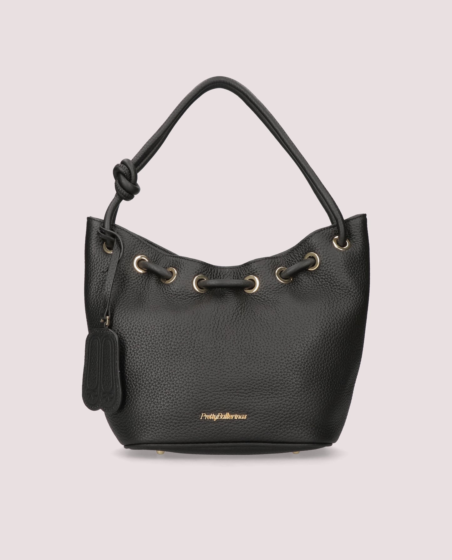 GRAINY LEATHER BLACK HANDBAG