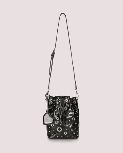BLACK PATENT LEATHER HANDBAG