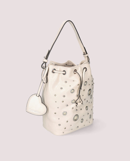 WHITE PATENT LEATHER HANDBAG