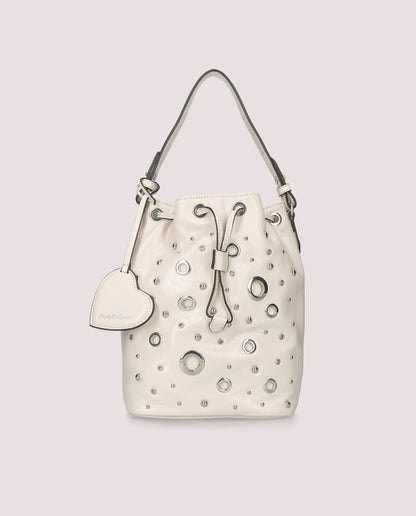 WHITE PATENT LEATHER HANDBAG