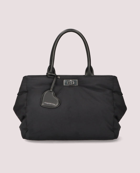 BLACK NYLON HANDBAG