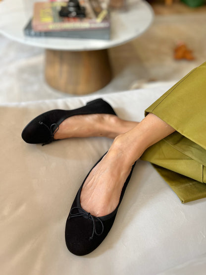 NICOLE ANGELIS BLACK BALLET FLATS