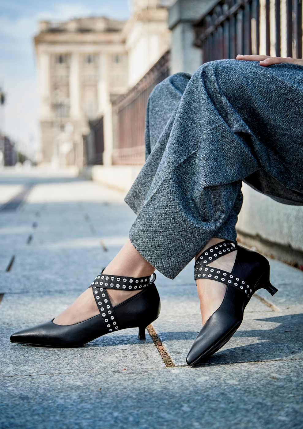 KENDALL COTON BLACK HEELS