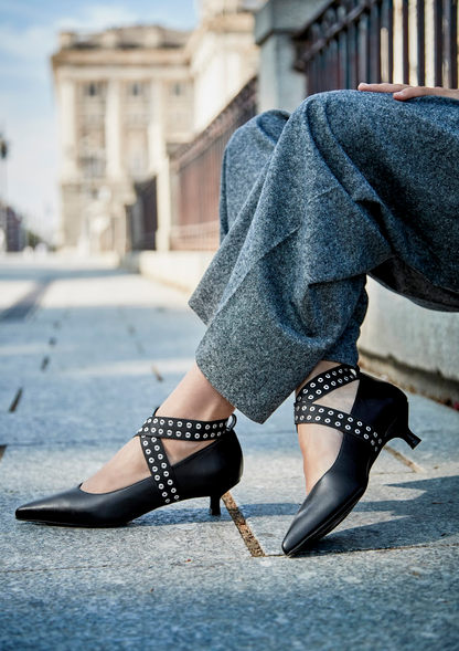 KENDALL COTON BLACK HEELS