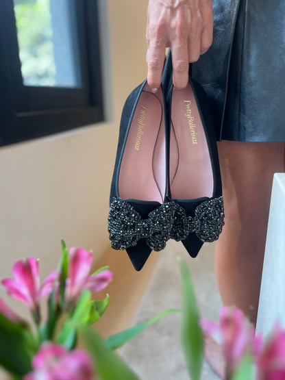 CLEMENTINE ANGELIS BLACK BALLET FLATS